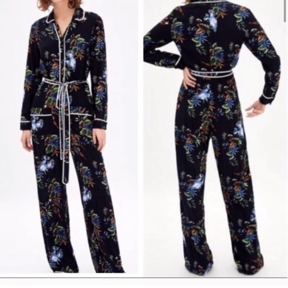 Zara Tropical Print Jumpsuit - Picture 6 of 7